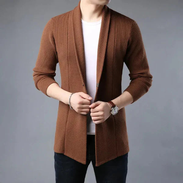 Shawl Collar Relaxed Fit Knit Cardigan