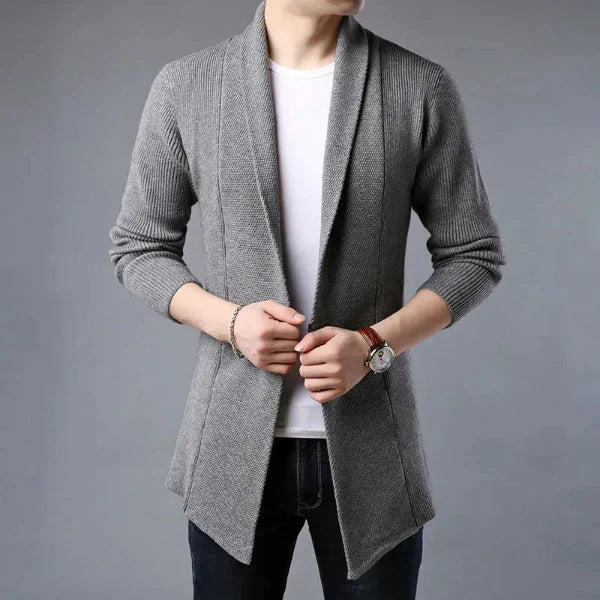 Shawl Collar Relaxed Fit Knit Cardigan