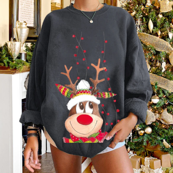 Soft Knit Reindeer Holiday Pullover Sweater