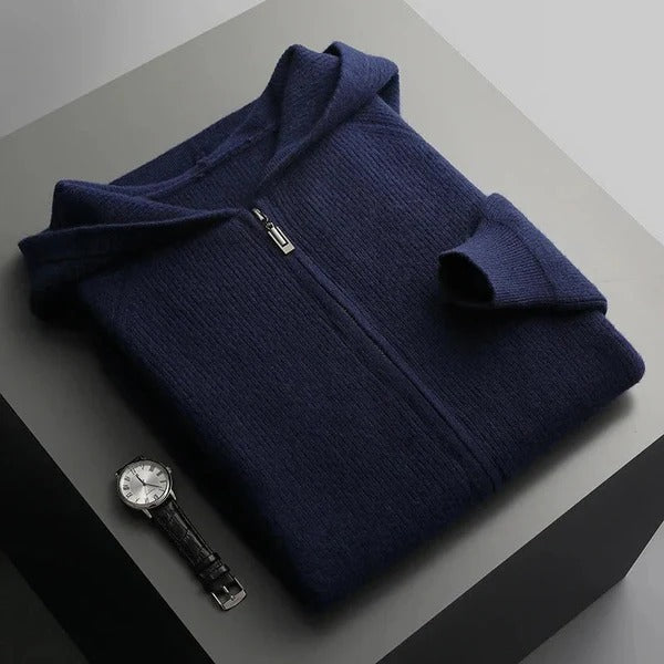 Wool Blend Relaxed Fit Zip Hoodie