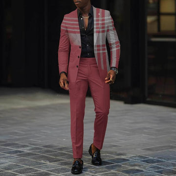 Two-Piece Slim Fit Tapered Wool Blend Suit Set