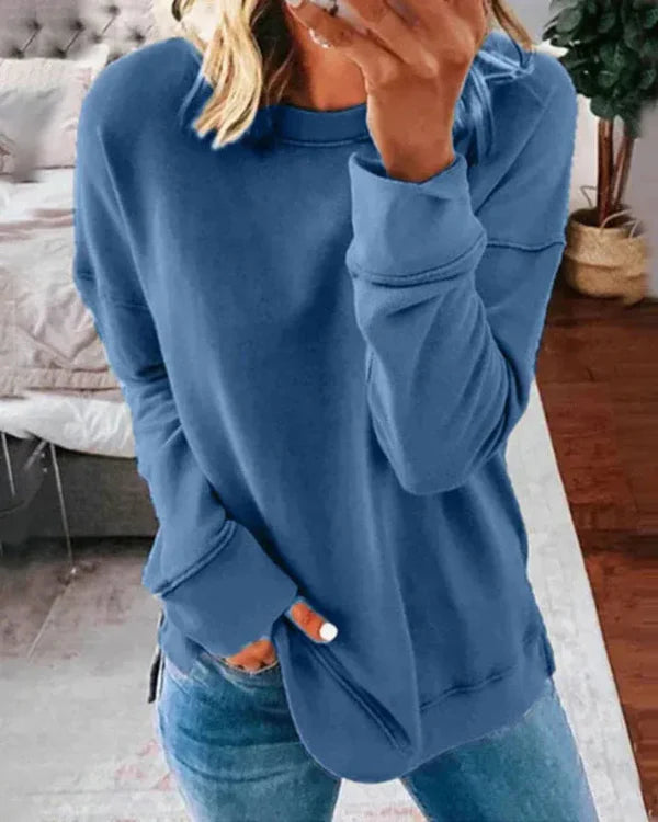 Soft Cotton Blend Relaxed Fit Sweatshirt