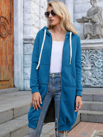 Oversized Hooded Zip Front Sweatshirt