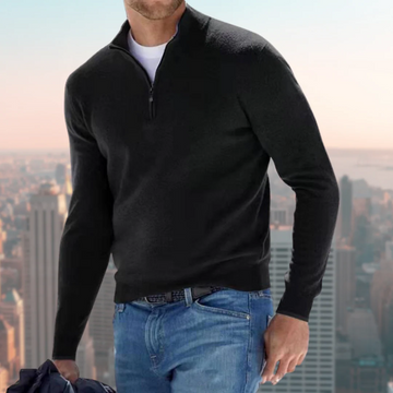 Cotton Blend Regular Fit Quarter Zip Sweatshirt