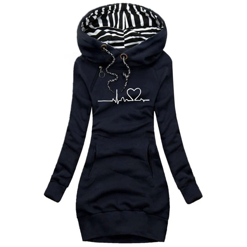 Graphic Print Slim Fit Hoodie Dress