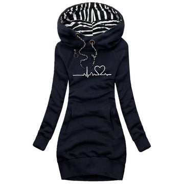 Graphic Print Slim Fit Hoodie Dress