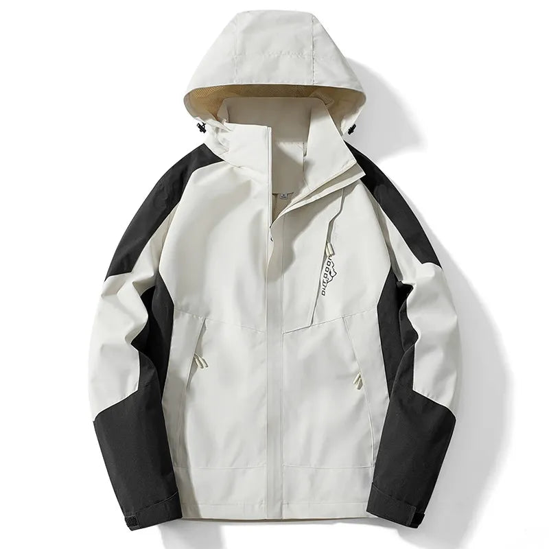 Water-Resistant Adjustable Hood Outdoor Jacket