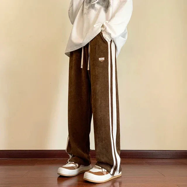 Baggy Fit Side Stripe Fleece Sweatpants