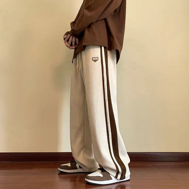 Baggy Fit Side Stripe Fleece Sweatpants