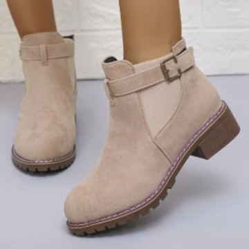 Suede Texture Gripped Sole Ankle Boots