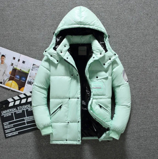 Water-Repellent Insulated Hooded Down Jacket