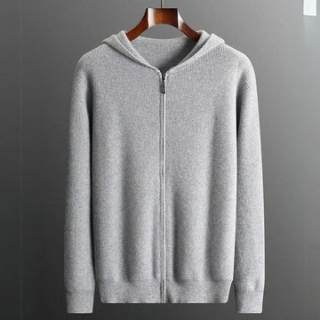 Wool Blend Relaxed Fit Zip Hoodie
