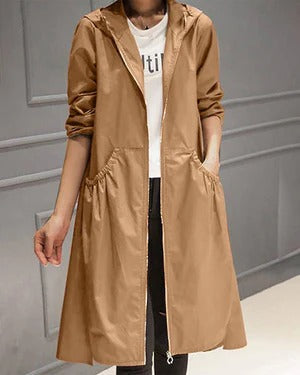 Waterproof Hooded Relaxed Fit Trench Coat