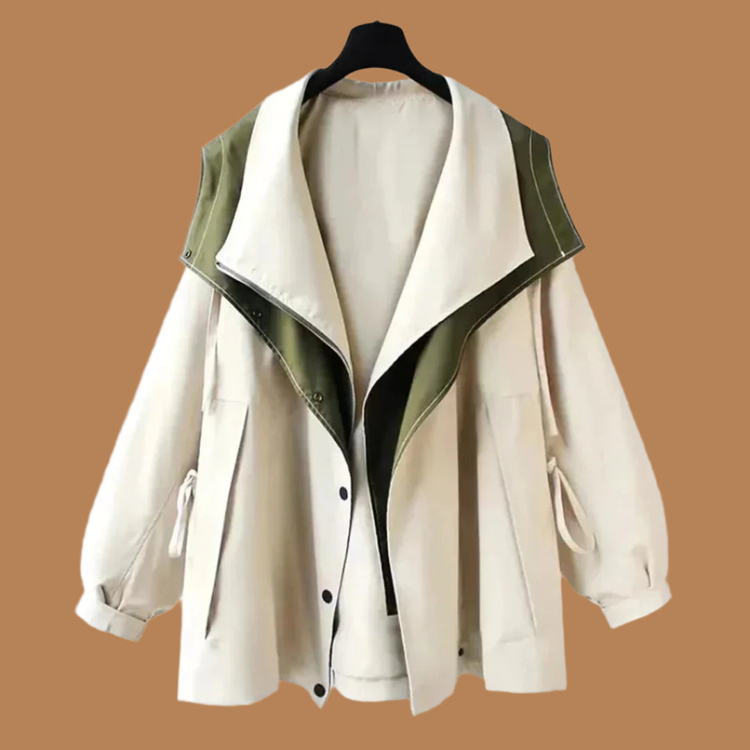 Wool Blend Oversized Statement Collar Coat