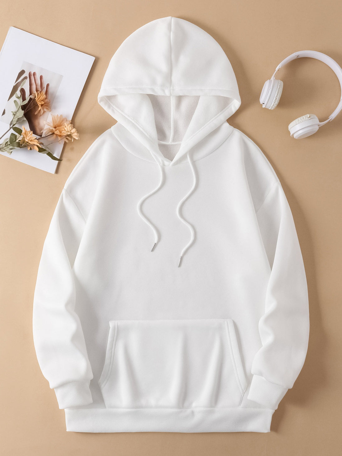 Oversized Marine Graphic Hooded Sweatshirt