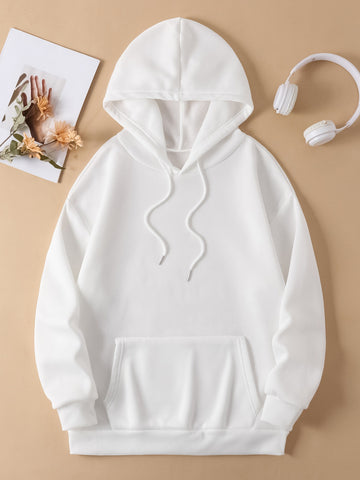 Oversized Marine Graphic Hooded Sweatshirt