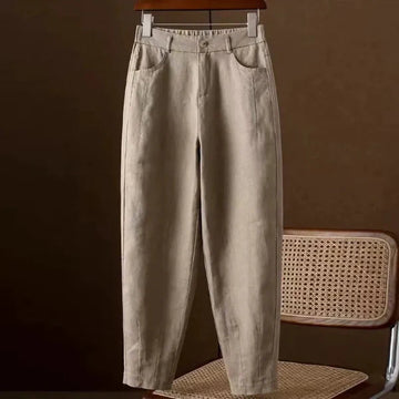 High Waist Relaxed Fit Tapered Ankle Pants