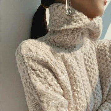 Wool Cable Knit Relaxed Fit Sweater