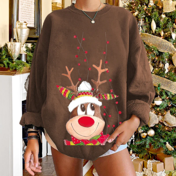 Reindeer Graphic Soft Knit Pullover Sweater