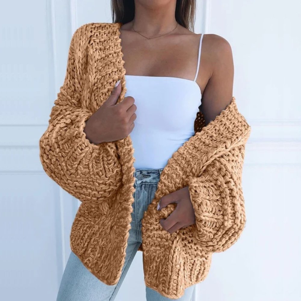 Chunky Knit Open Front Relaxed Cardigan