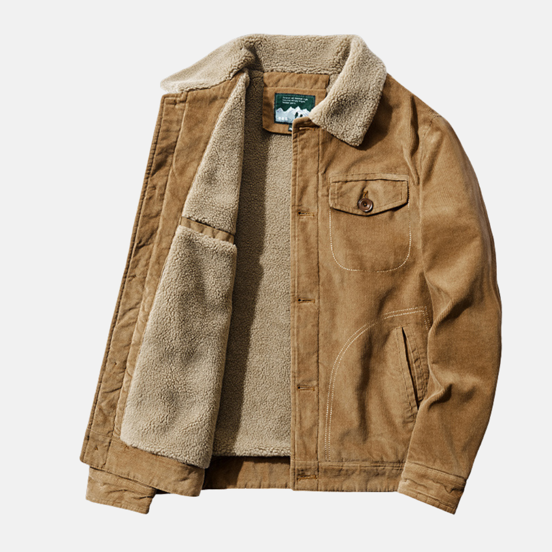 Corduroy Sherpa Lined Relaxed Fit Jacket