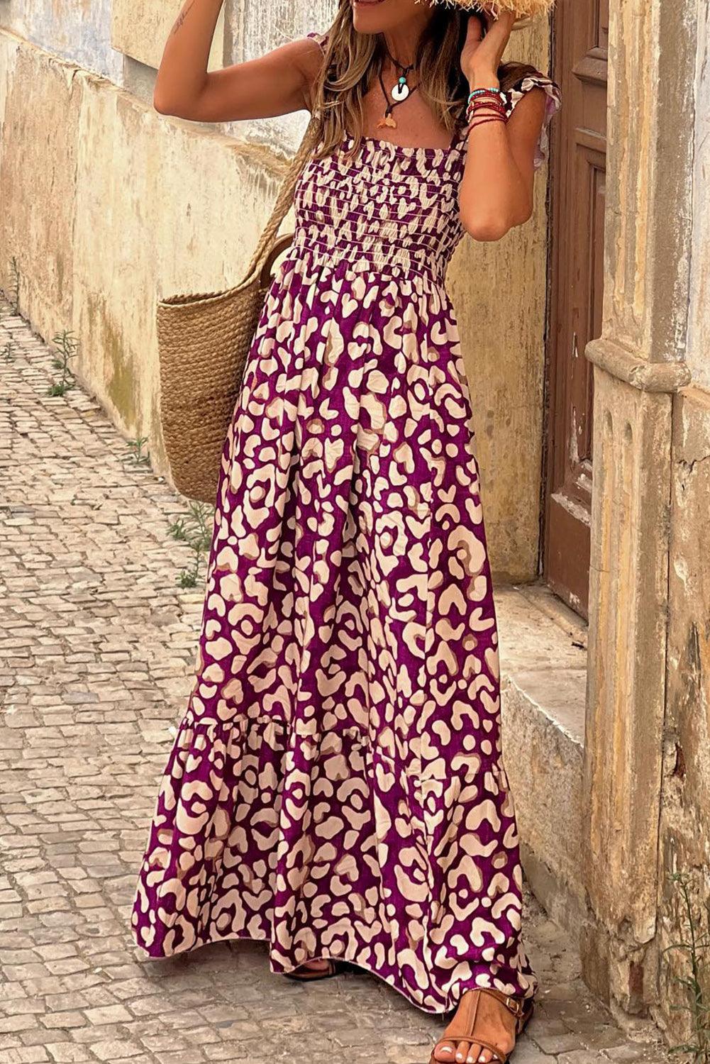 Strapless Smocked Waist Maxi Dress