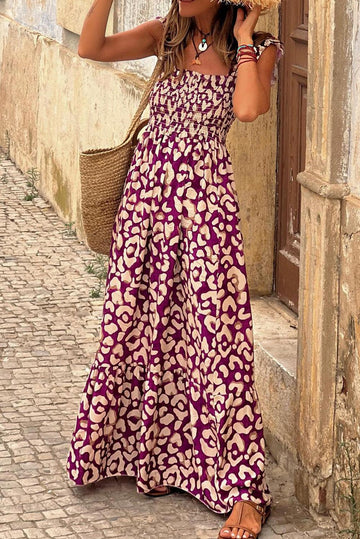 Strapless Smocked Waist Maxi Dress