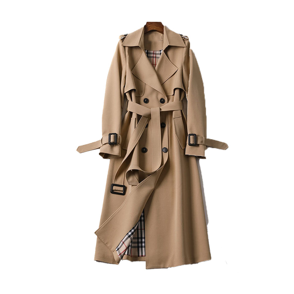Structured Fit Cotton Blend Double Breasted Trench Coat
