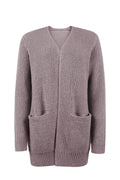 Women's Cardigan – Open Front – Long Style – Knit with Texture – Relaxed Fit