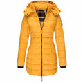Women's Winter Jacket – Padded – Mid-Length – Detachable Hood – Tailored Fit