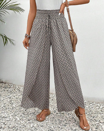 Light Airy Elastic Wide Leg Pants