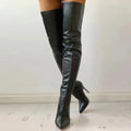 Women's Overknee Boots - Sleek Design - Pointed Toe - Stiletto Heel - Elegant Fit