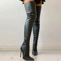 Women's Overknee Boots - Sleek Design - Pointed Toe - Stiletto Heel - Elegant Fit