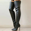 Women's Overknee Boots - Sleek Design - Pointed Toe - Stiletto Heel - Elegant Fit