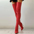 Women's Overknee Boots - Sleek Design - Pointed Toe - Stiletto Heel - Elegant Fit