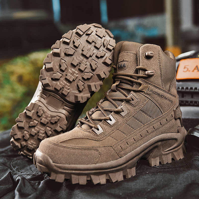 Men's Boots - Tactical Outdoor Boots - High Shaft & Non-Slip Sole