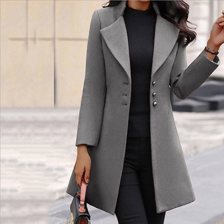 Tailored Fit Knee-Length Button Coat