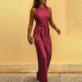 Women's Evening Dress - High Neck - Floor-Length - Sequin Design - Elegant Party Dress