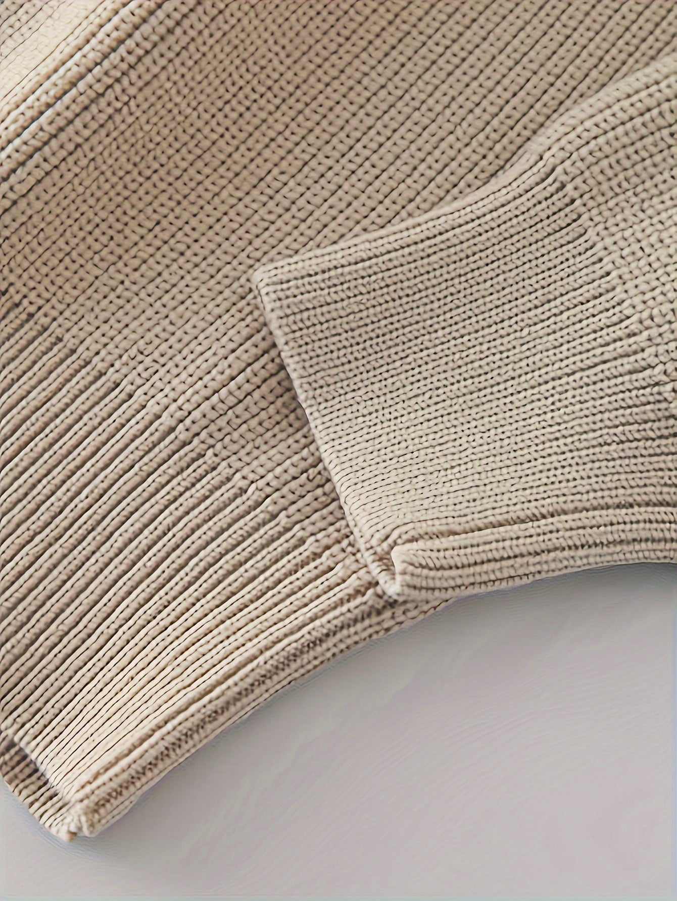 Men's Knit Sweater - Half Zipper - High Collar - Long-Sleeved Rib Knit