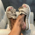 Women's Sandals – Woven Upper – Bow Detail – Open Toe – Supportive Sole