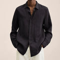 Men's Shirt - Lightweight Linen - Classic Fit - Long Sleeve with Button Closure