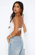 Women's Lace Top – One Shoulder – Fitted – Asymmetric Hem – Cropped Cut