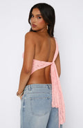 Women's Lace Top – One Shoulder – Fitted – Asymmetric Hem – Cropped Cut