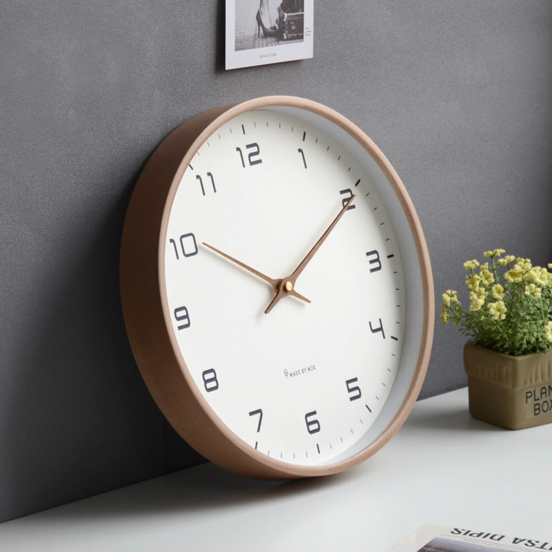 Minimalist Wood Arabic Numerals Wall Clock