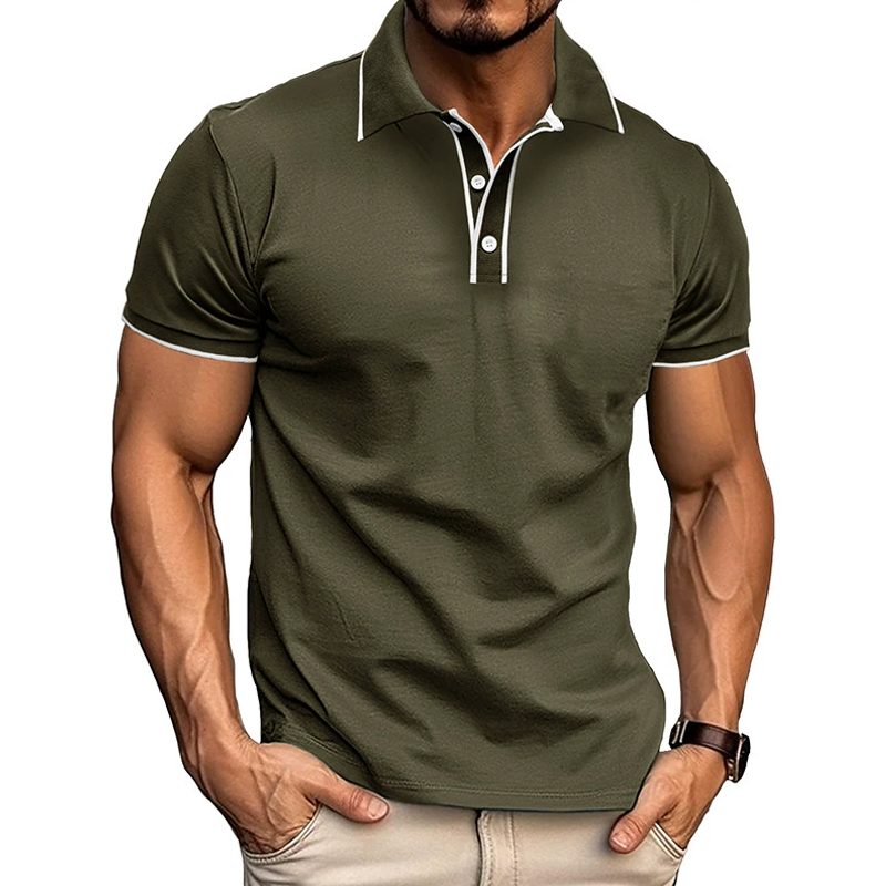 Men's Polo Shirt - Slim Fit - Short Sleeve - Contrast Details - Stylish & Comfortable