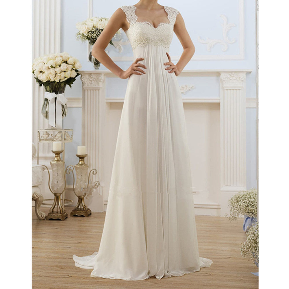 Lace Empire Waist Evening Dress