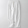 Men's Trousers – Linen Blend – Loose Fit – Straight Legs – Elastic Waist with Drawstring