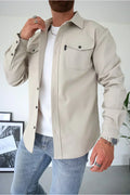 Men's Overshirt - Cotton - Relaxed Fit - Long-Sleeved with Buttons