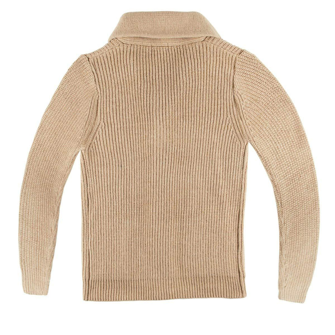 Shawl Collar Ribbed Knit Regular Fit Coat