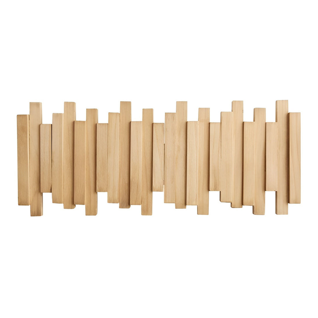 Solid Wood Staggered Angled Wall Coat Rack